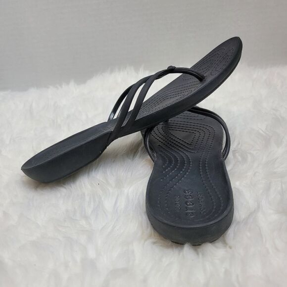 Crocs Isabella Womens Shoes Size 5 Black  Flip Flop - Picture 4 of 9